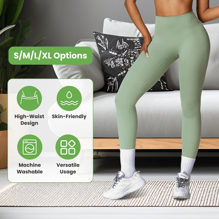 Women\'s High Waist Workout Leggings Tummy Control Compression Yoga Tight Pants Gym Pants Athletic Running Leggings with 25In Inseam No Front Seam