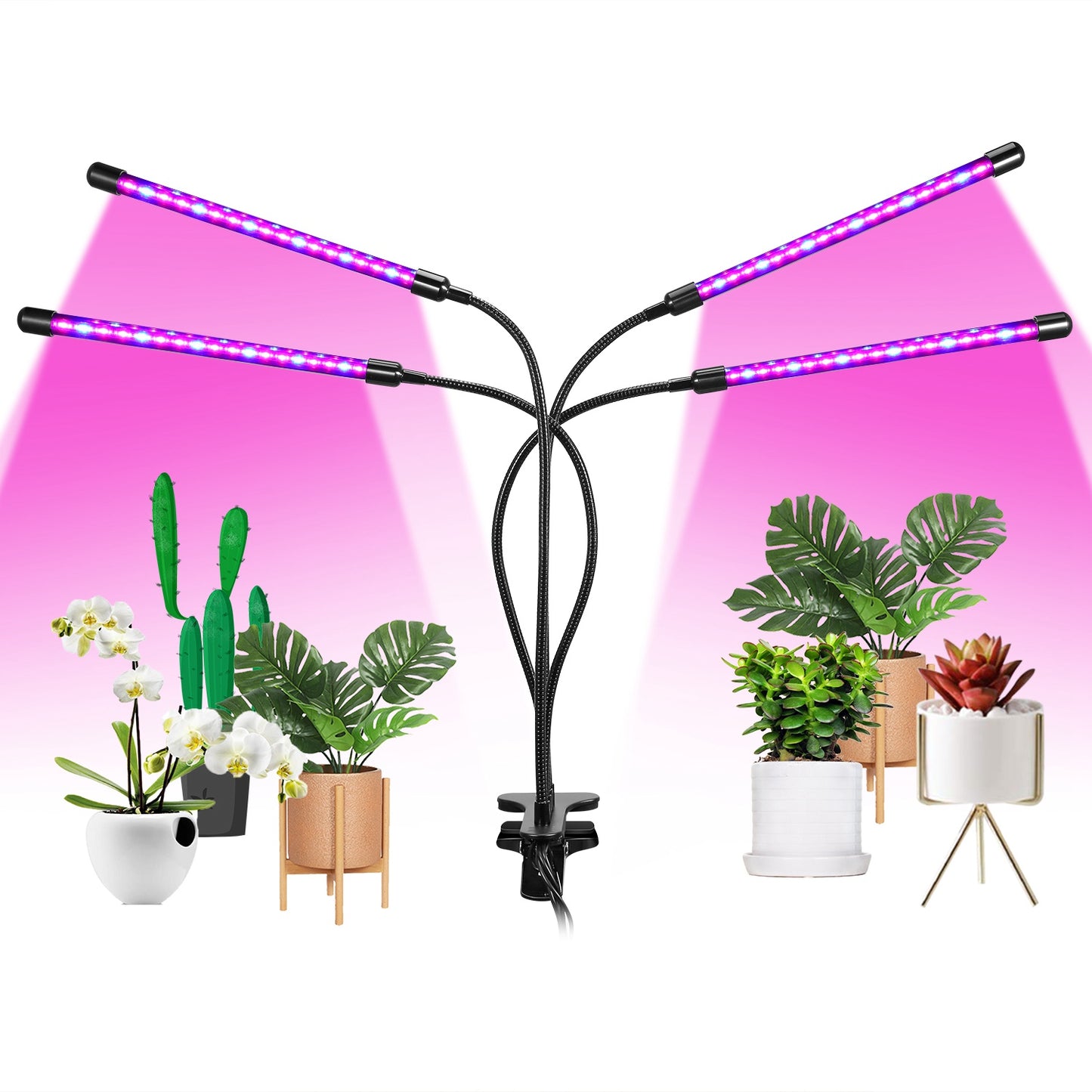Grow Lights for Indoor Plants, iMounTEK 80W 80 LEDs Plant Lights with Red Blue Full Spectrum 10 Dimmable Level 360¡Adjustable Gooseneck 3/6/12H Timer