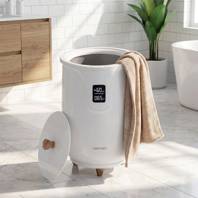 20 L Large Blanket and Towel Warmer with 3 Heat Levels for Bathroom-White