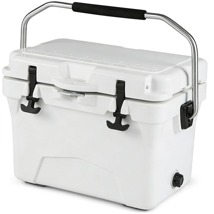 20 Quart Portable Hard Cooler with Built-in Ruler and Bottle