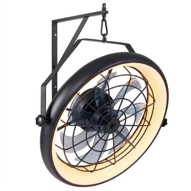 20" Wall Mounted Fan with Dimmable LED Light & Remote
