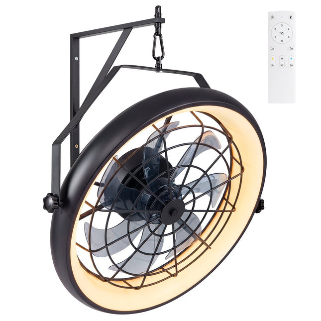 20" Wall Mounted Fan with Dimmable LED Light & Remote