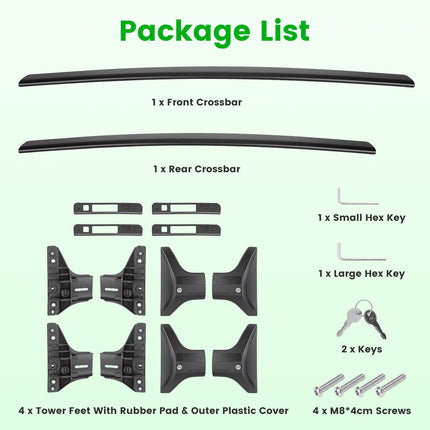 Roof Rack Cross Bars for Toyota RAV4 2019-2025 Flush Rails