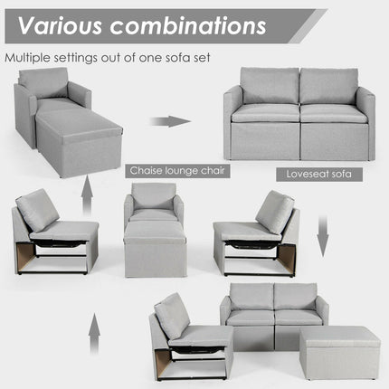 Convertible L-Shaped Sectional Sofa Couch with Reversible Chaise