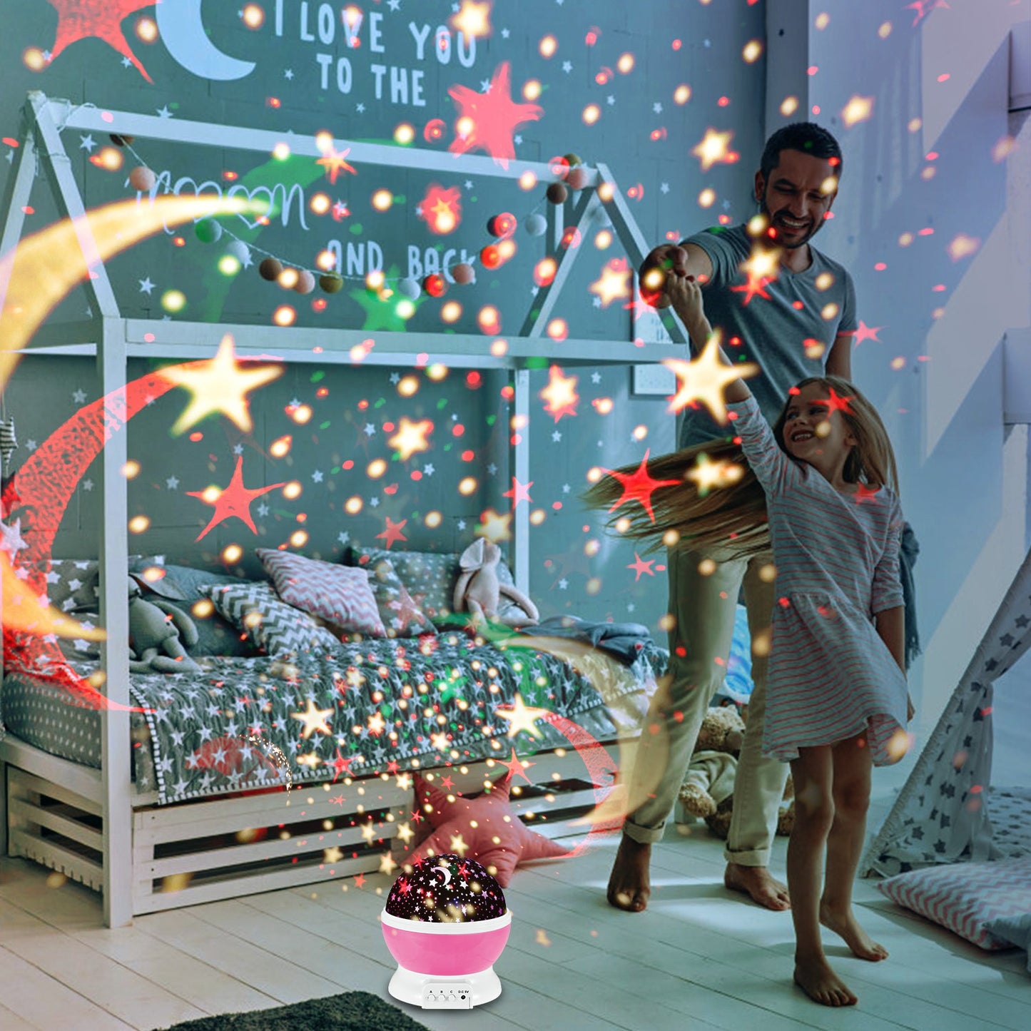 LED Star Sky Projector Night Light Kids Rotating Starry Night Lamp USB Sleep Light Xmas Gift