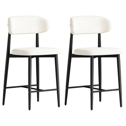 Counter Height Bar Stools Set of 2 with Curved Backrest