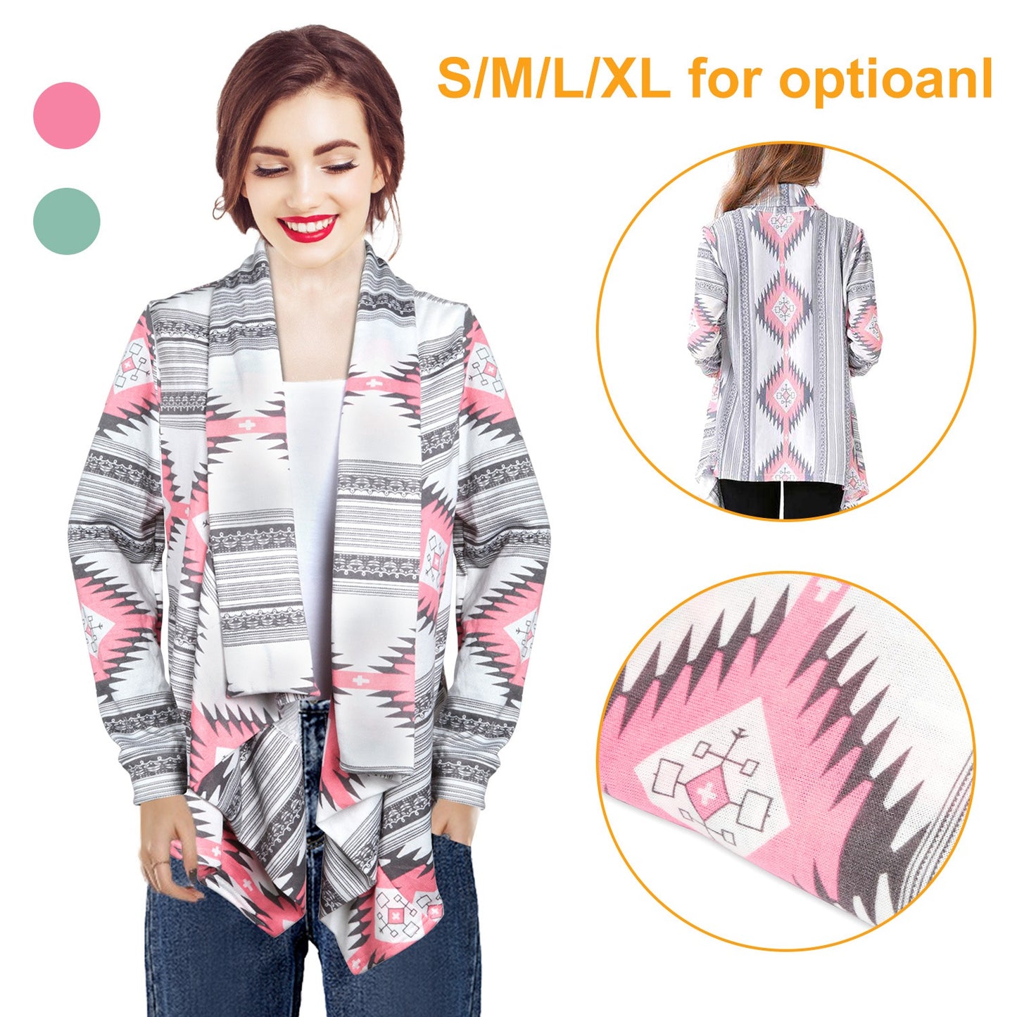 Women Open Front Cardigan Long Sleeve Shawl Neck Breathable Cardigan Well Collection w/ T-Shirt Tank Jeans Leggings