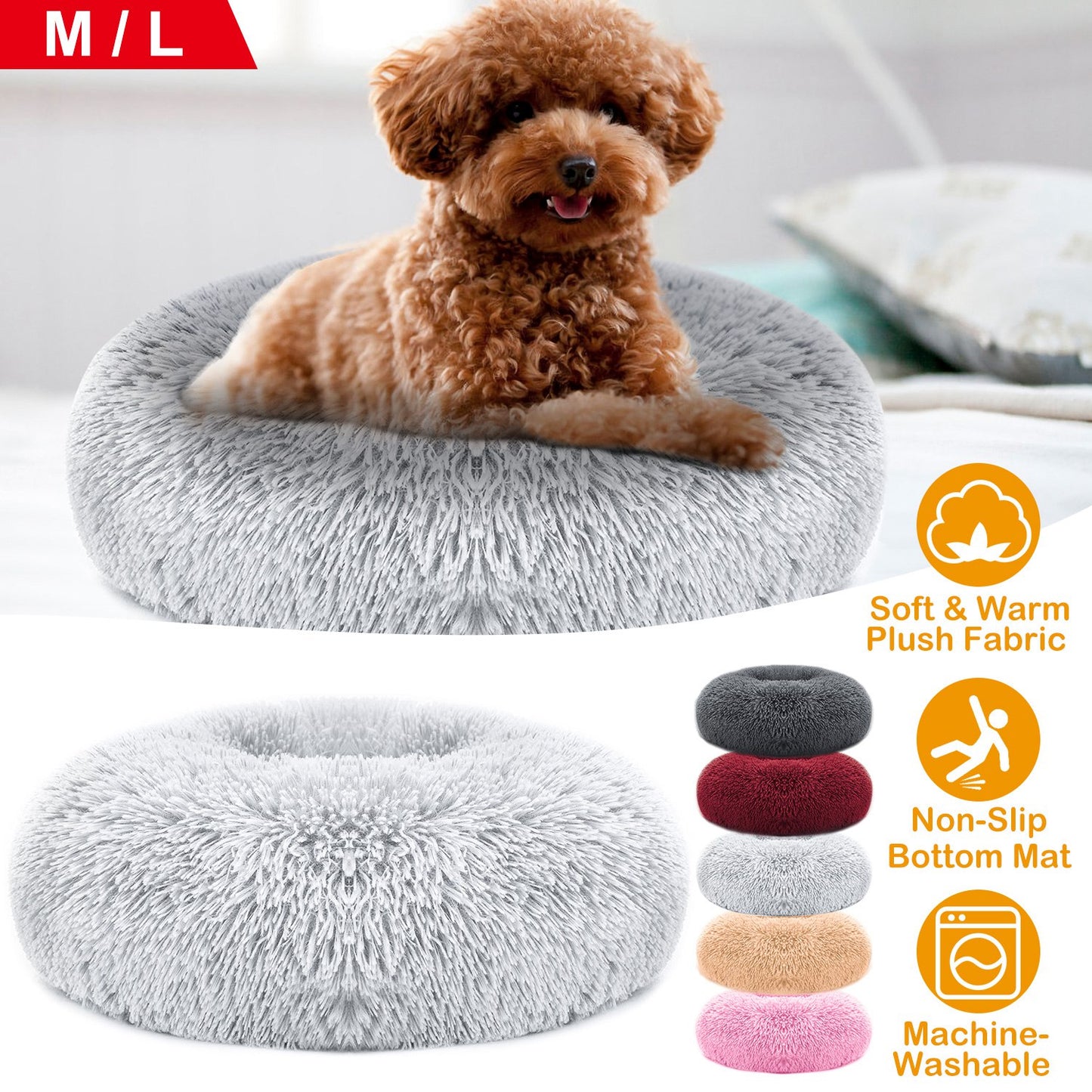 Pet Dog Bed Soft Warm Fleece Puppy Cat Bed Dog Cozy Nest Sofa Bed Cushion For S/M Dog
