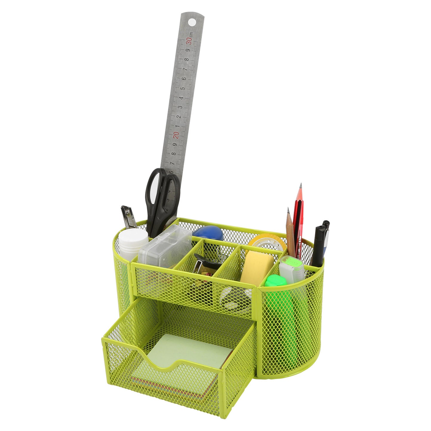 Metal Mesh Pencil Holders Desk Organizer w/9 Compartment Pen Holder Storage
