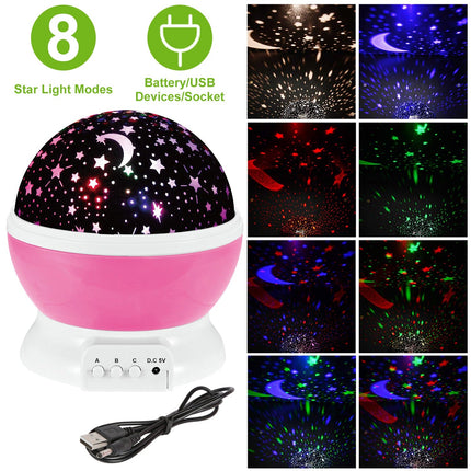 LED Star Sky Projector Night Light Kids Rotating Starry Night Lamp USB Sleep Light Xmas Gift