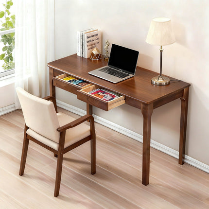 Solid Wood Desk with Drawers for Home Office
