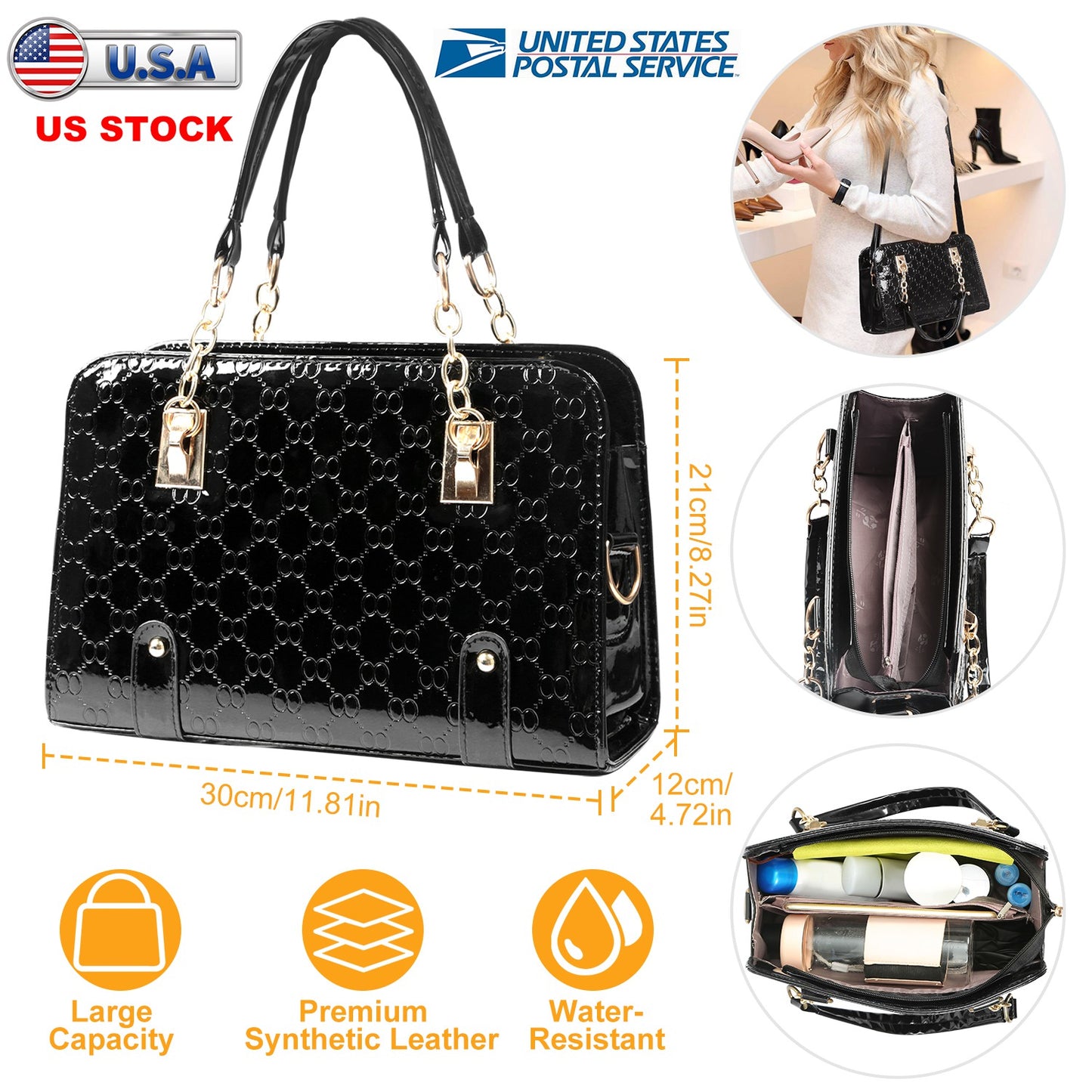 Women\'s Fashion Leather Handbag Lady Purses Tote Bags Shoulder Satchel Crossbody Bags