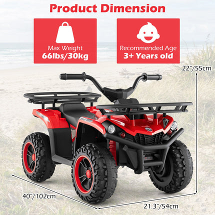 24V Electric Ride On Quad with LED Headlights