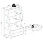 Tier Ladder Bookshelf Storage Display With Drawers