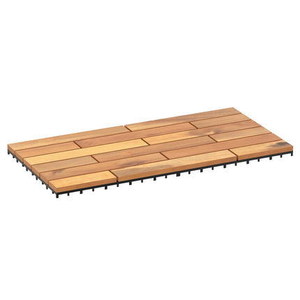 Acacia Wood Interlocking Deck Tiles 24x12 Inch - 36 Pack