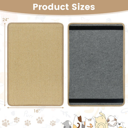 Cat Scratcher Mat Set - 6 Piece Natural Sisal Furniture Protector