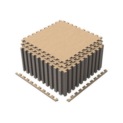 25 Pack-100 Sq.Ft. Foam Floor Tiles Interlocking Carpet Tiles with Edge Borders