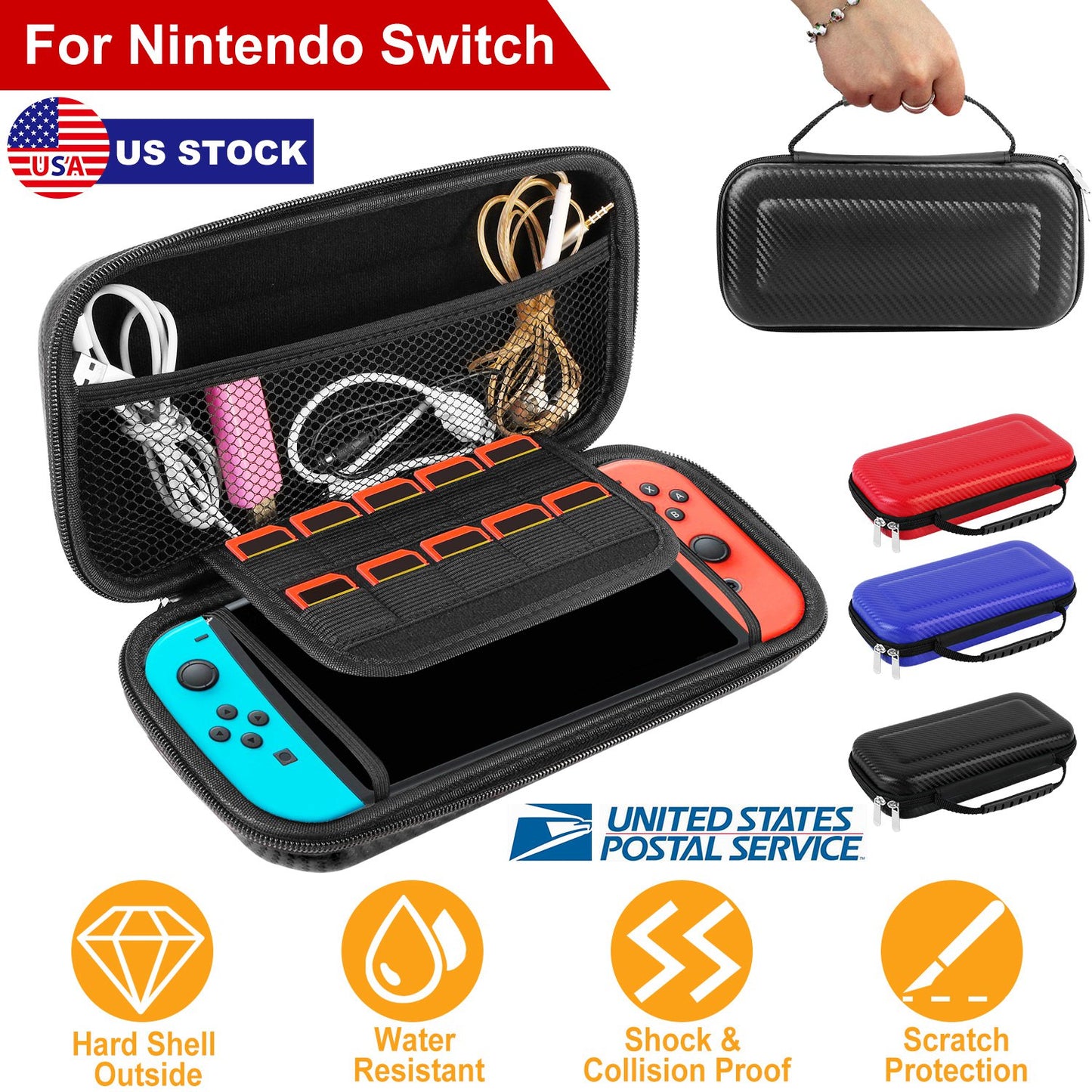 Portable Carry Case for Nintendo Switch Console Protective Hard EVA Case Shell Pouch