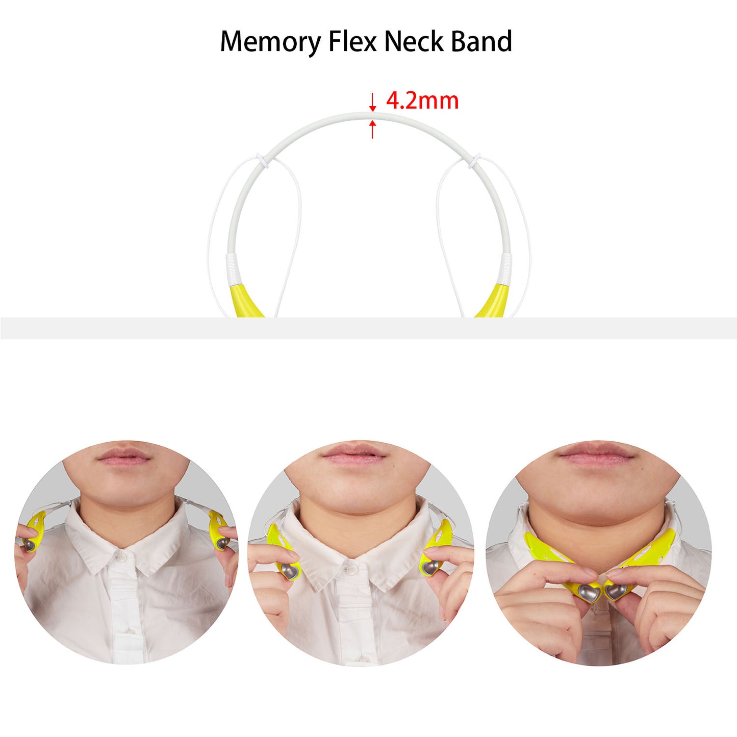 KOCASO Wireless Sports Stereo Hands Free Headset for Phone and Tablet in Yellow