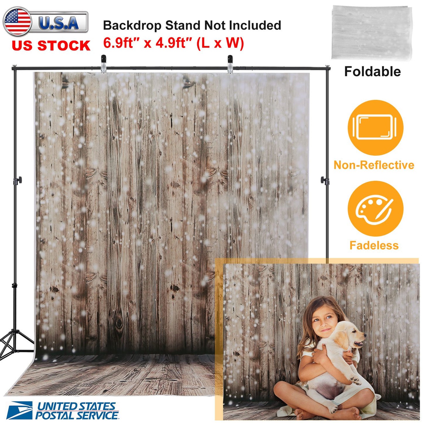 5x7FT Wooden Floor Photo Backdrops Wood Wall Rustic Photography Background for Studio Birthday Party Events Decoration