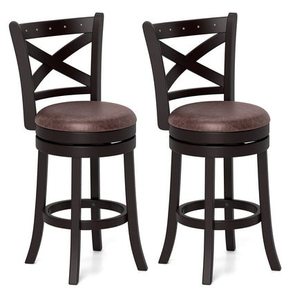 26/30 Inch Swivel Bar Stools Set of 2 Bar Chairs with Padded Seat