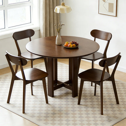 Solid Wood Dining Chair with Curved Backrest