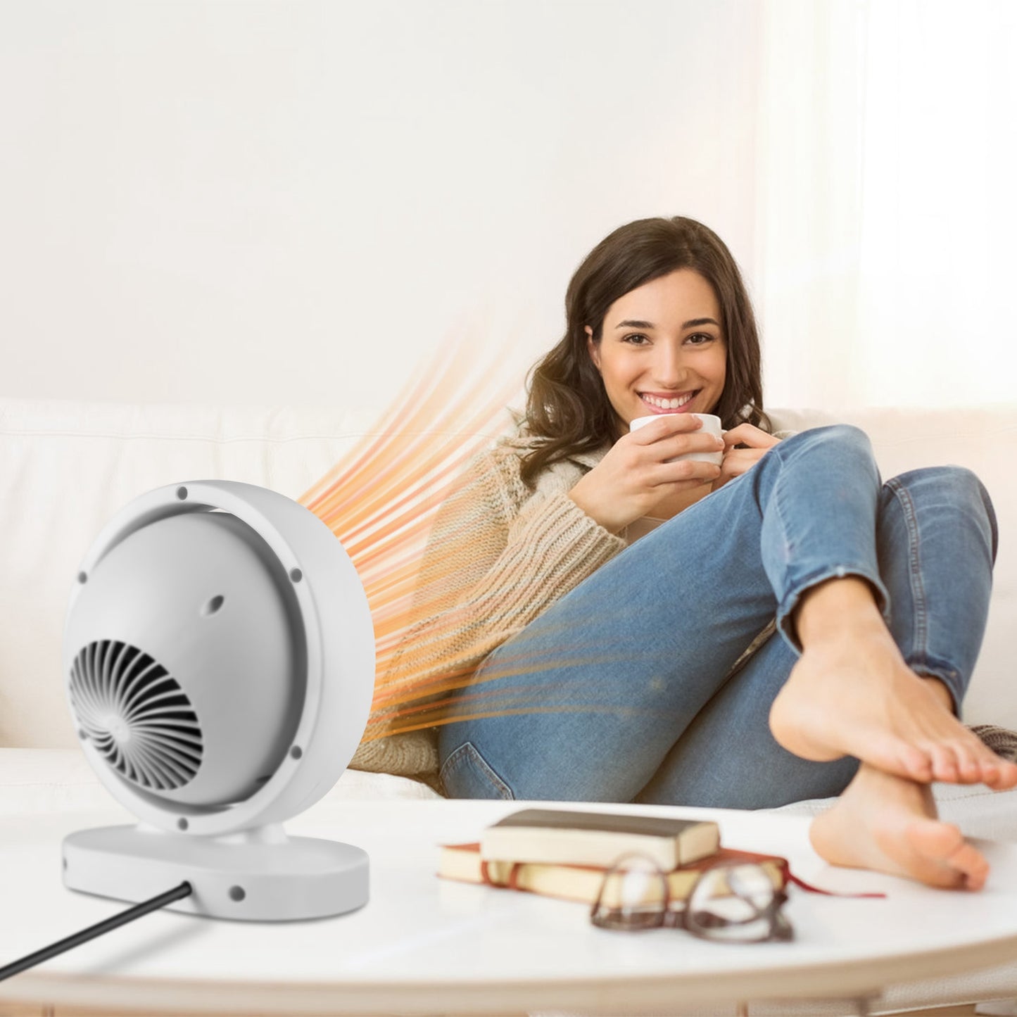 380W Space Heater with 30¡ Tilting Angle 3S Fast Heating Portable Desktop Electric Heater For Indoor Use With Overheat Protection Tip Over Protection