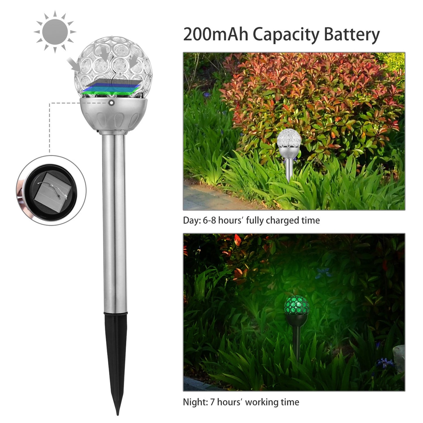 Solarek 3 Pcs Outdoor Solar Lights IP44 Waterproof Ball RGB Light Garden Decor Lamp Landscape Christmas