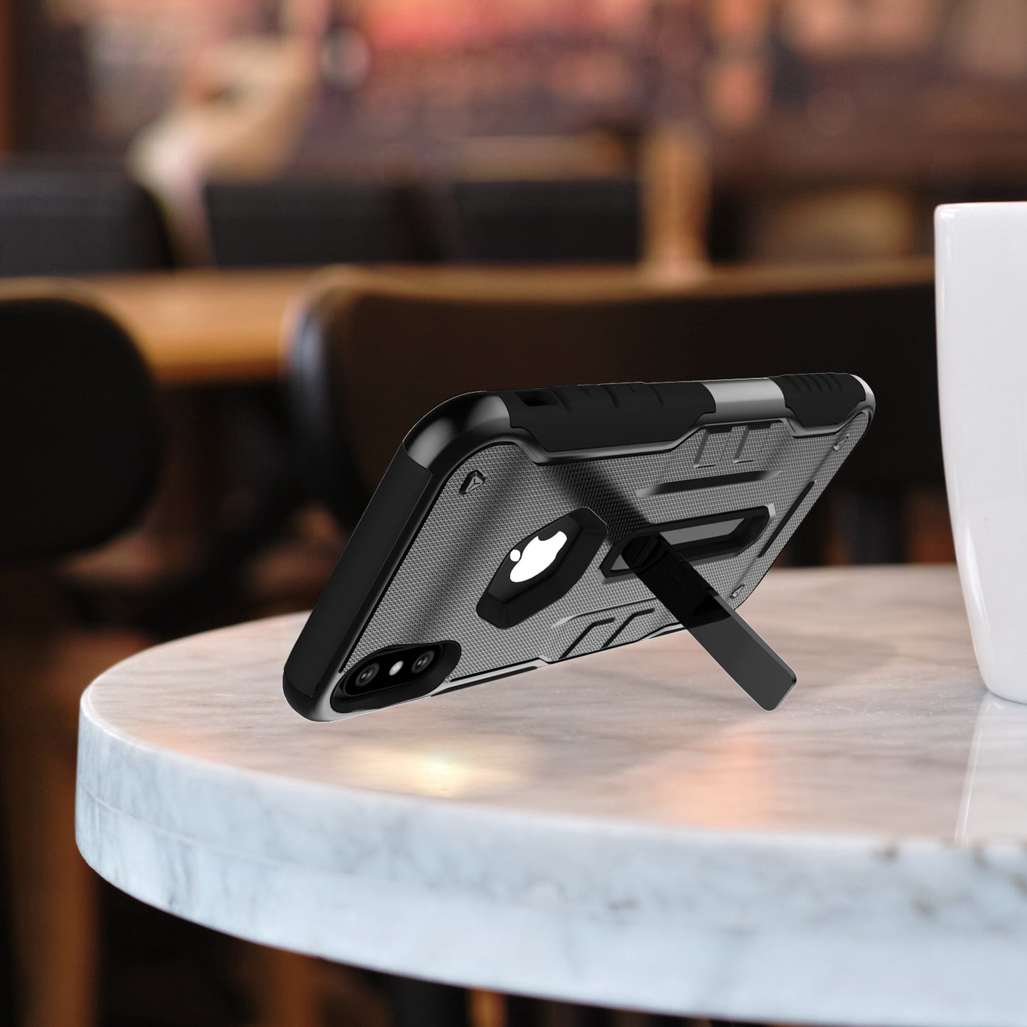 Rugged Phone Case for iPhone X Drop-protection Phone Case with Kickstand Heavy Duty Dual Layers Phone Protective Cover