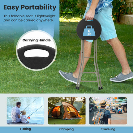 Portable Folding Stool 28 Inch - 330 lbs Capacity (2 Pack)