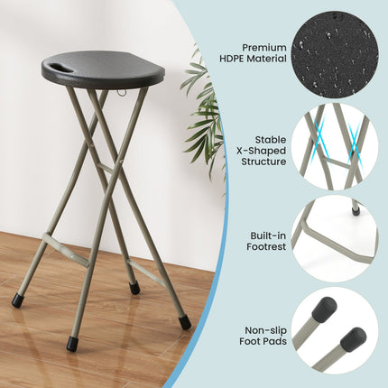 Portable Folding Stool 28 Inch - 330 lbs Capacity (2 Pack)