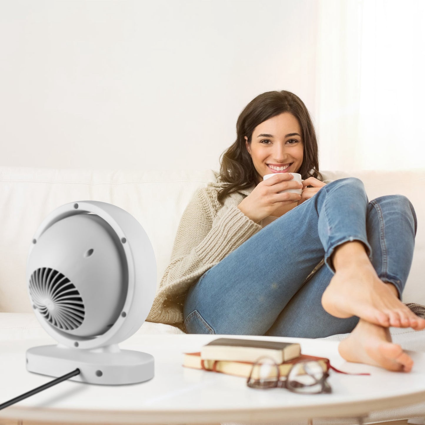 380W Space Heater with 30¡ Tilting Angle 3S Fast Heating Portable Desktop Electric Heater For Indoor Use With Overheat Protection Tip Over Protection