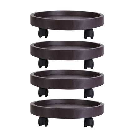 4Pcs 12.8IN Or 14IN Plant Caddy With Wheels Up to 187LBS Load Capacity Rolling Plant Stand With 4Pcs 360° Swirling Wheels For Indoor Outdoor