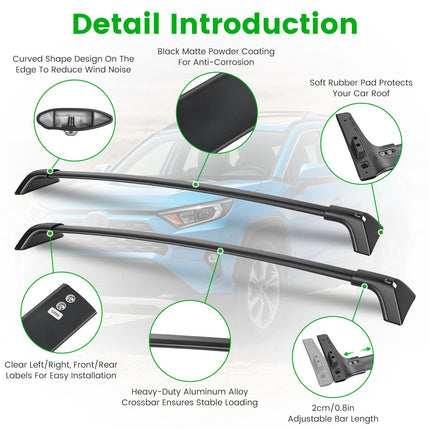Roof Rack Cross Bars for Toyota RAV4 2019-2025 Flush Rails