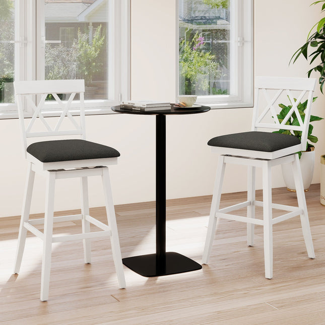Counter Height Swivel Bar Stools with Upholstered Seat