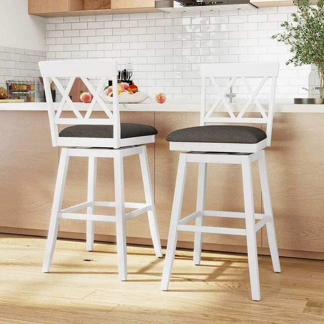 Counter Height Swivel Bar Stools with Upholstered Seat