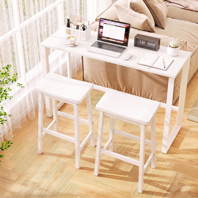 29" Saddle Seat Counter Height Stool Set of 2 with Footrests