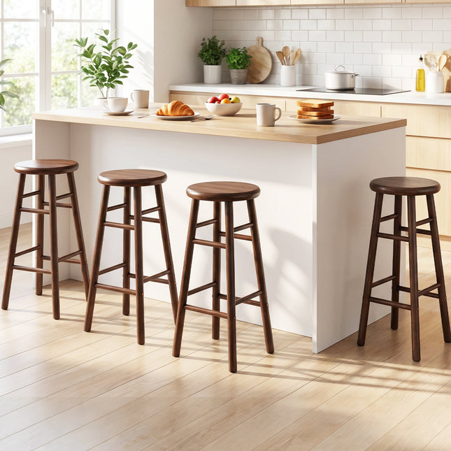 29" Swivel Bar Stools Set of 2 with Footrests
