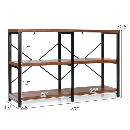 3 Tier 47 Inch Console Metal Frame Sofa Table