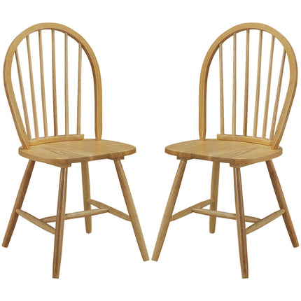 Set of 2 Vintage Windsor Wood Chair with Spindle Back for Dining Room