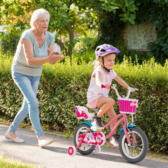 16 Inch Kids Bike with Training Wheels and Storage Basket