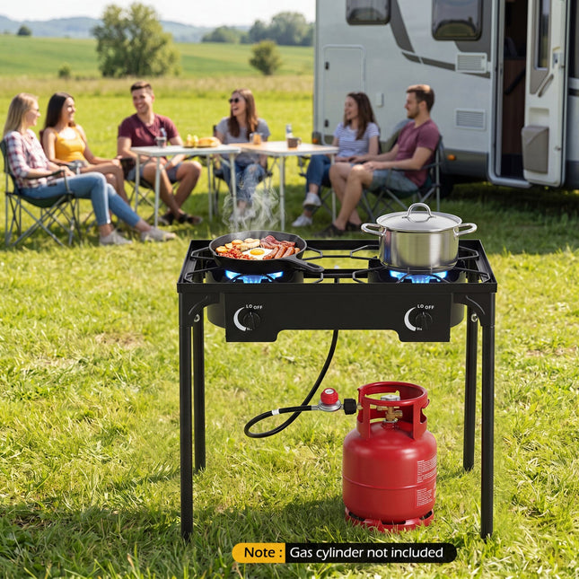 2 Burner Propane Stove 160000 BTU with Adjustable Regulator