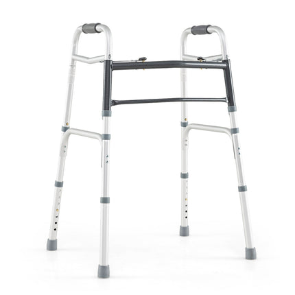 2-Button Folding Walker Lightweight with 7-Level Adjustable Height