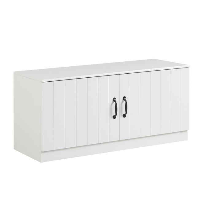2-Door Shoe Bench Shoe Storage Cabinet with Adjustable Shelves