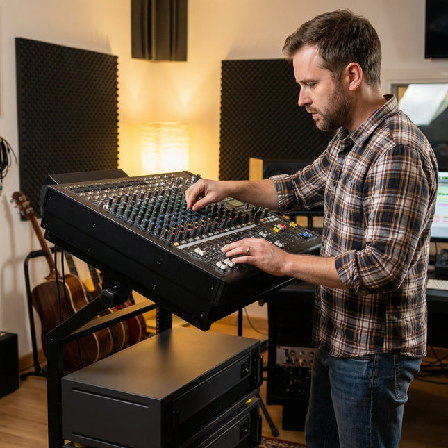 2 Layer Professional Audio Rack Mount with Adjustable Crossbars