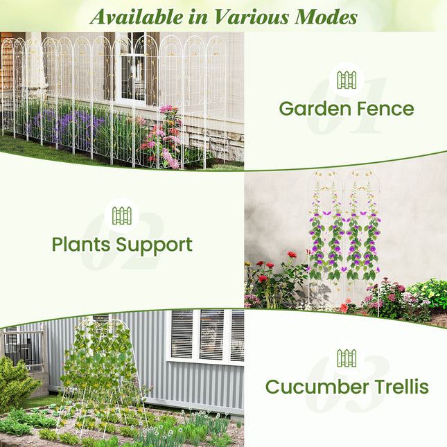 2 Pack 86.5 x 20 Inches Metal Garden Trellis for Climbing Plants