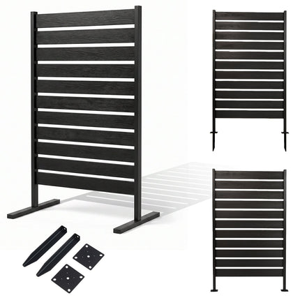 Outdoor Privacy Screen Fence 2-Pack 64" HIPS Slatted Panels
