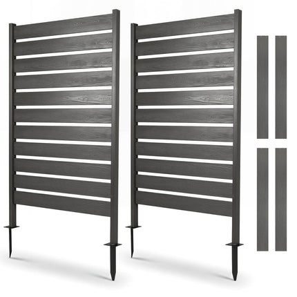 Outdoor Privacy Screen Fence 2-Pack 64" HIPS Slatted Panels