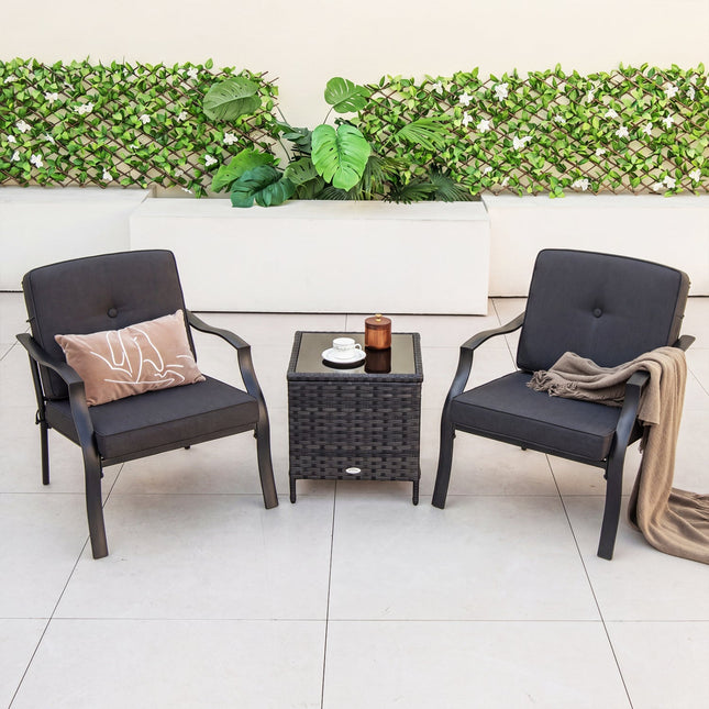 Patio Metal Dining Chairs with Cushions - Set of 2