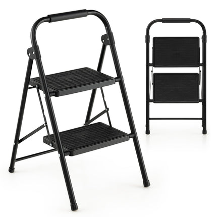 2-Step Folding Ladder with Wide Anti-Slip Pedal